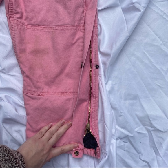 VINTAGE 1990s Schmidt Bubblegum Pink Workwear Overall Bibs Zip-Up Insulated - Picture 7 of 13